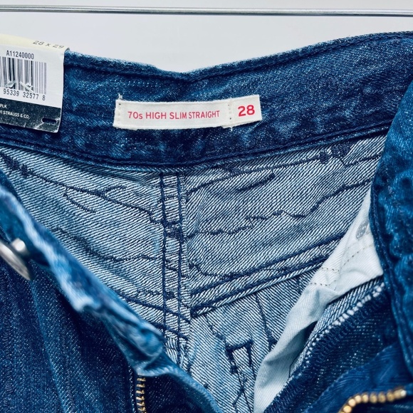 Levi's 70's High Straight Wellthread Collection Women’s Jeans Blue Sz 28x29 New - Picture 13 of 16